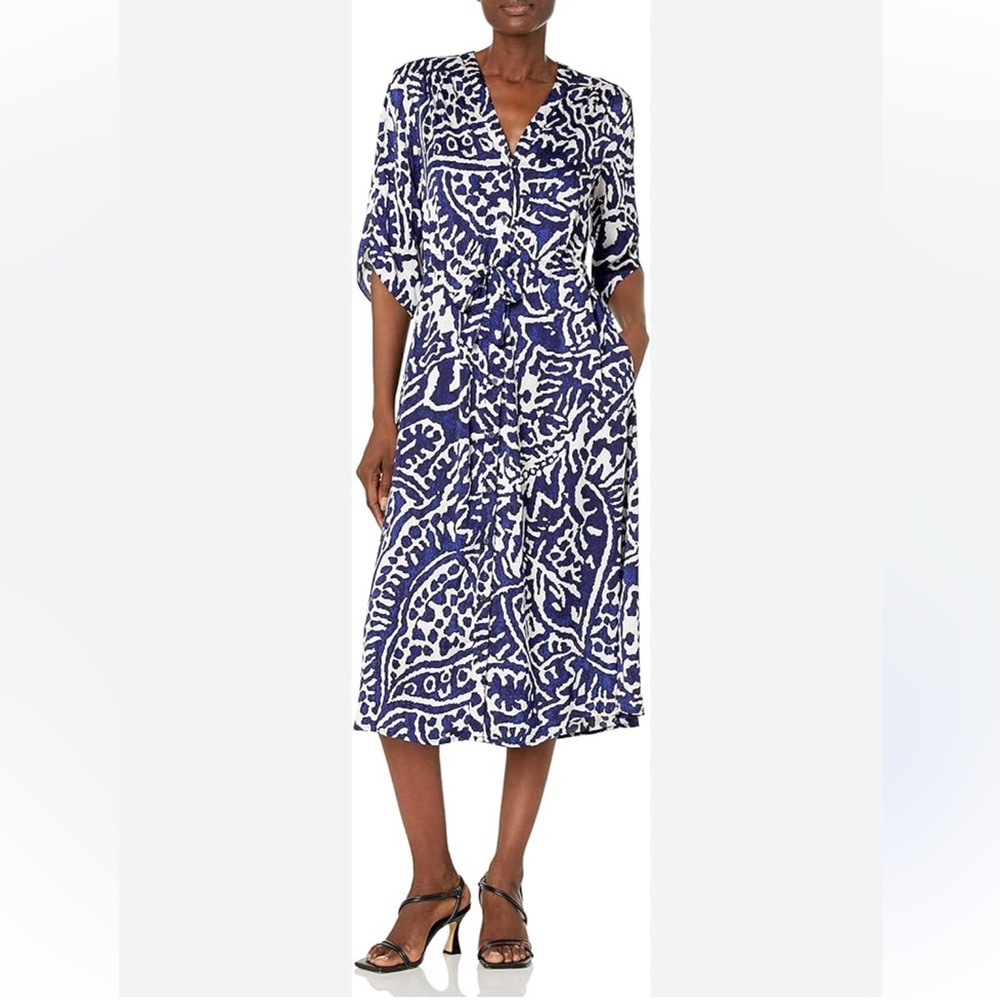 NIC+ZOE Midi Tropical Vacation Print Dress Women Size XXL